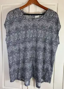Rachel Zoe Boho Linen Sleeveless Blouse Womens XXL Coastal Church Button Back‎