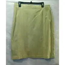 Terry Lewis Casual Luxuries Green Suede Leather Skirt Size 16 NWT