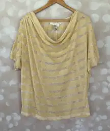 Max Studio Yellow and Cream Blouse
