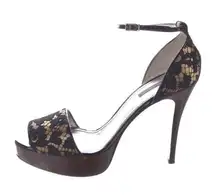 DOLCE & GABBANA Black Signature Lace Heels w/ Box Size 40/10