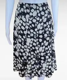 Jones Wear Black White Geo Chiffon Midi Skirt Size 8