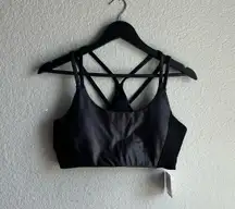 Fabletics Black Shine Principal Motion365+ Low Impact Spirts Bra