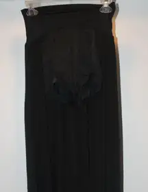 Black high-waisted shorts with full length skirt attached to back