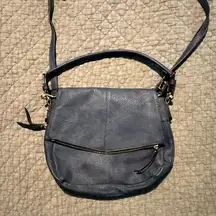 Urban Expressions Blue and Gold Crossbody Bag with Adjustable Strap Tote Purse