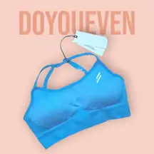 DYE DOYOUEVEN Impact Baby Blue Crop Sports Bra - Size L