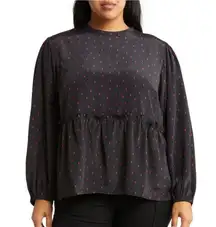 SANCTUARY Loveless long sleeve blouse with balloon sleeves size 1X gorpcore