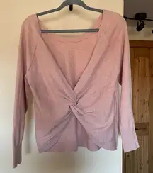 Victoria’s Secret Baby Pink Open Back 3/4 Sleeve Balletcore Sweater Small