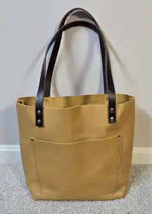 Portland Leather Goods Medium Tote in Marigold Tan Handles Unicorn‎