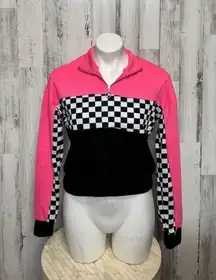 Rue21 pink Crewneck with quarter zipper size medium