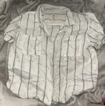 short sleeve stripped button up shirt 