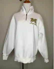 Mizzou Mom White 1/4 Zip Pullover GOLD M Sz Medium
