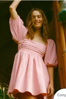 Abercrombie & Fitch Emerson Poplin Puff Sleeve Mini in Warm Pink, Size Large