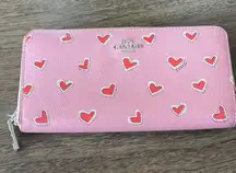 Coach Hearts Zippy Long Wallet
