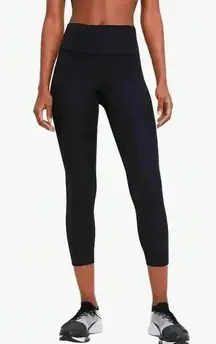 4/$25 Nike Fast Women's XS Mid-Rise Crop Running Leggings CZ9238 010 Black Sz XS