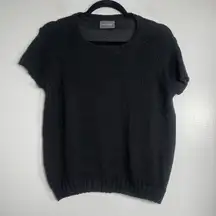 WOODEN SHIPS Perfect Tee Cotton Sweater Size S/M Black Casual Knit Modern Basic