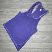 diesel purple asymmetrical faded style sequin detail sleeveless tank Top size xx