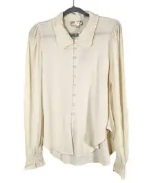 Band of the Free Cream Boho Button-up Top Size Small NWT Romantic Cream Blouse