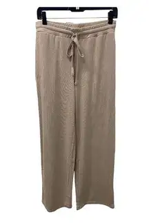 Lounge NWT Finnleys Brushed  Pants MEDIUM Beige Wide Leg Elastic Waist Casual