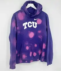 Nike  TCU Horned Frogs University Custom Bleach Splatter Hoodie Size Large