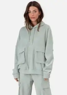 Adika Ribbed Oversized Hooded Sweatshirt Size Small