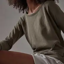 Standard James Perse Size Large French Micro Brushed terry light sweater green