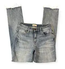 Oliver Logan Women's Distressed Straight Leg Blue Jeans