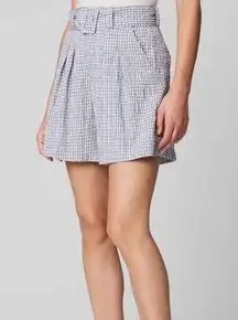 BLANK NYC Shorts Size 30 Gingham Checks Gray Summer Belted High Waisted NWT