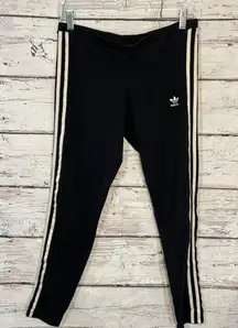 Stretch Leggings Three Stripe Black-Large