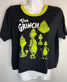 Dr. Seuss The Grinch‎ Black Cropped Top Holiday Festive Women's Medium NWOT