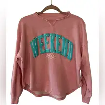 Simply Southern “Weekend” Pullover Pink Large Comfy