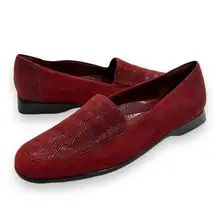 Trotters Slip On Dark Red Jenn Mini Dots Leather Loafers 8.5