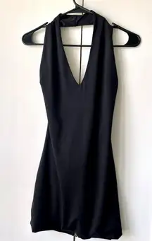 Black Halter Mini Dress