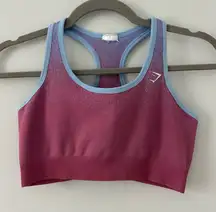 Gymshark Adapt Ombre Seamless Sports Bra Pink Blue M