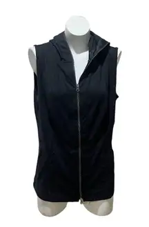 CAbi Women's Hooded Vest Black Size L Full Zip Casual Workwear