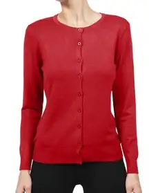 Banana Republic Red Merino Wool Long Sleeve Button Down Cardigan Women’s Small