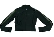 Nike women’s crop jacket army green zip front fit dri thumb holes size M