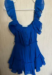 Cassia Guaze Square Neck Ruffle Hem Romper