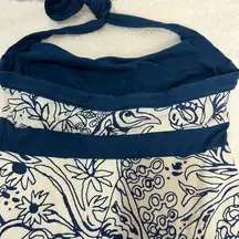 Patagonia Womens Navy Blue and White Organic Cotton Halter Dress Size S