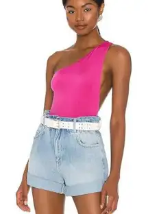 Revolve superdown NWT sammy strap back bodysuit Pink asymmetrical small