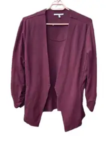 Lemon Tart size L ponte’ knit rushed sleeves cardigan.