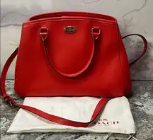 Coach Margot Carryall Satchel F34607 Crossgrain Leather Crossbody Bag & Dust Bag