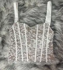 White Lace Corset Top Shein