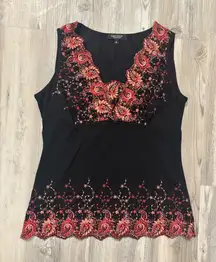 Karen Kane Embroidered Tank Top | Size M