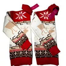 NEW Christmas Holiday Red Turtleneck Sweater Womens Small Elk Snow Lot of 2 FLAW