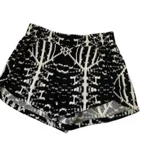 Express Black & White Elastic Waist Shorts Women's Size XS | 26-19