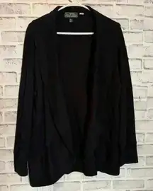 Lauren‎ Ralph Lauren Active Cardigan Womens Size M Black Cotton Open Front