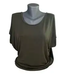 Express One Eleven Olive Green T-Shirt Blouse Top Shirt Cute Back Size Medium