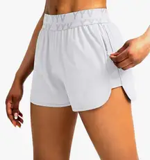 YYV White Running‎ Shorts w/ Built-In Liner & Zip Pocket | Size S