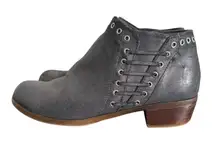 Minnetonka Brenna Lace‎ Up Whipstitch Ankle Boots Women 7 Western Suede Leather