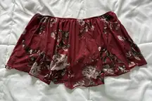 Charlotte Russe Womens Size XS Bandeau Tube Top Ruffle Floral Red Y2K Retro